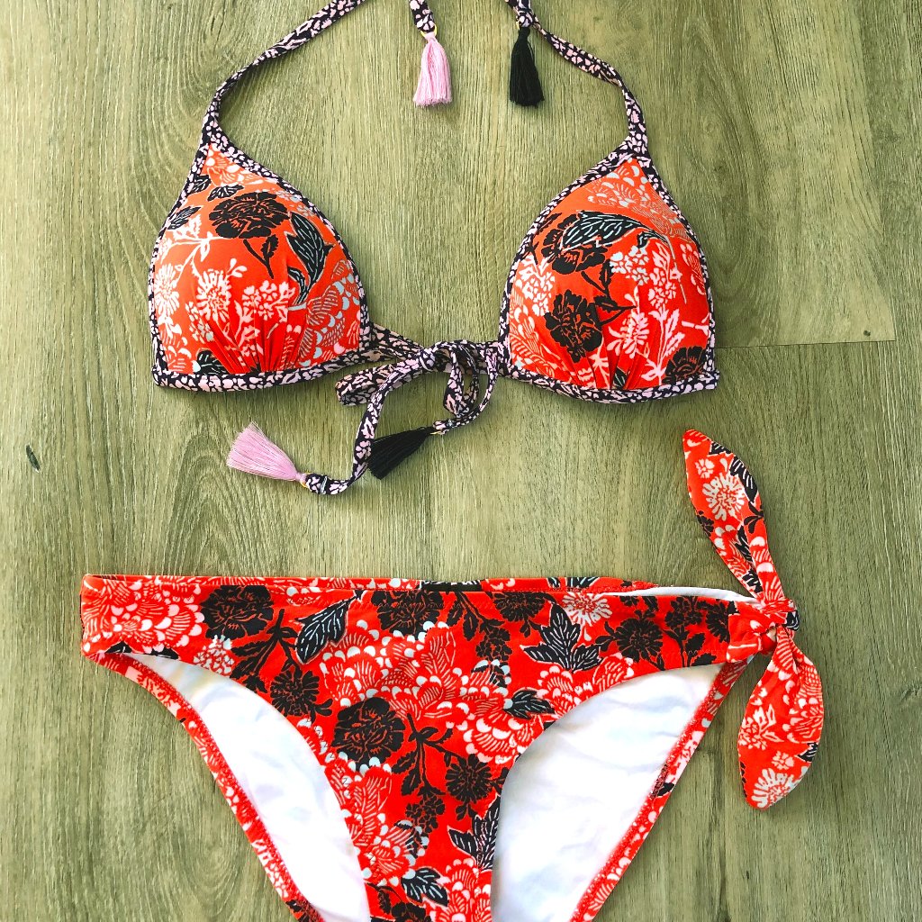 Like-New Zingara Tie-Front Floral Bikini, 4